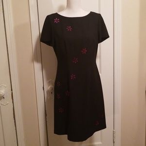 Black Dress With Flower Cut Out Details